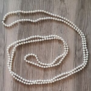 ExtraLong White Pearl Necklace